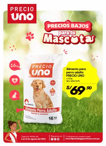 Ofertas de Supermercados en Lima | Ofertas para Mascotas de Hiperbodega Precio Uno | 8/8/2022 - 22/8/2022
