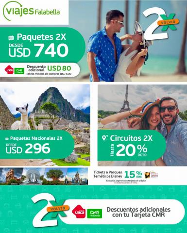 Ofertas de Viajes y ocio en Trujillo | Ofertas 2X de Viajes Falabella | 9/9/2022 - 27/9/2022