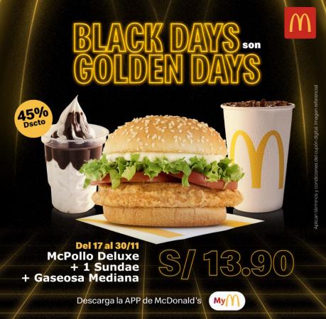 Ofertas de Restaurantes en Cusco | Ofertas McDonald's black friday  de McDonald's | 21/11/2022 - 30/11/2022