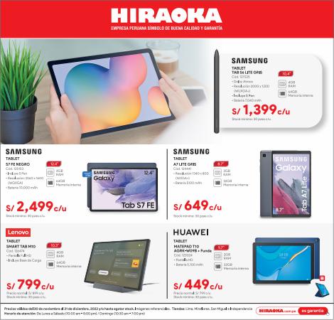 Ofertas de Tecnología y Electrónica | Hiraoka Tablets de Hiraoka | 11/12/2022 - 31/12/2022