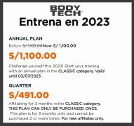 Ofertas de Deporte en Lima | Promo planes 2023! de Bodytech | 3/3/2023 - 3/7/2023
