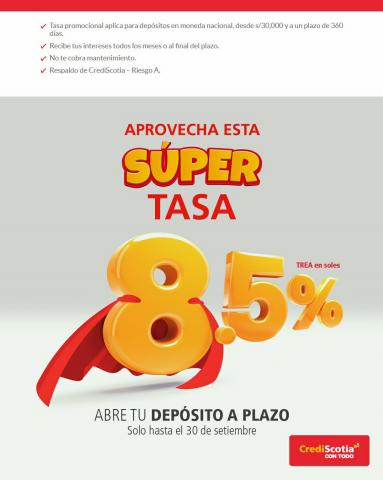 Ofertas de Bancos y seguros en Trujillo | Súper tasa de CrediScotia | 2/9/2022 - 30/9/2022