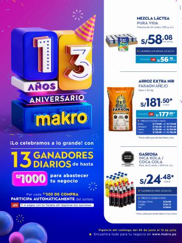 Catálogo Makro en Cayma | ANIVERSARIO MAKRO - FOOD | 30/6/2022 - 13/7/2022