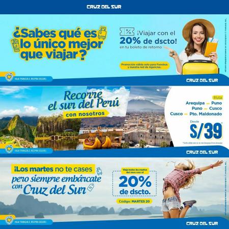 Ofertas de Viajes y ocio en Cusco | Imperdibles Cruz del Sur de Cruz Del Sur | 2/9/2022 - 25/9/2022
