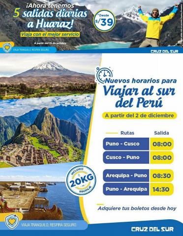 Ofertas de Viajes y ocio en Chiclayo | Novedades y ofertas de Cruz Del Sur | 28/11/2022 - 26/12/2022