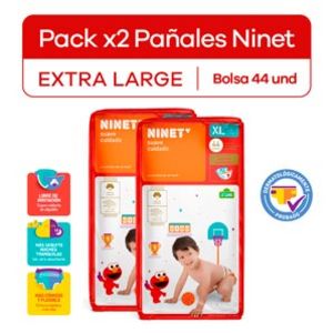 Oferta de Pack Pañales Ninet Suave Cuidado Talla XL por S/ 92,9 en Mifarma