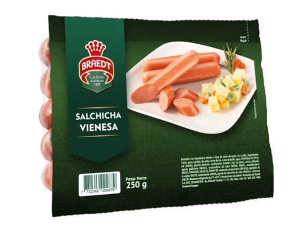 Oferta de Salchicha Vienesa Braedt 250 g por S/ 5,9