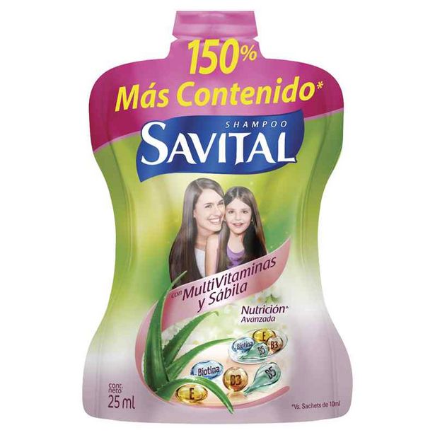 Oferta de Shampoo Savital Multivitaminas 25 ml por S/ 1