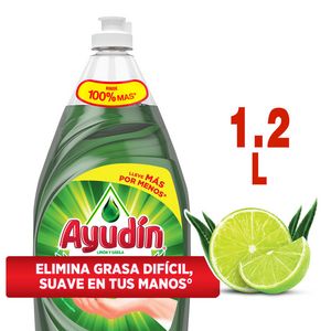 Oferta de Lavavajillas Líquido AYUDÍN Limón Botella 1.2L por S/ 18,9 en Vivanda