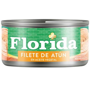 Oferta de Filete de Atún en Aceite Vegetal FLORIDA Lata 140g por S/ 5,9 en Vivanda