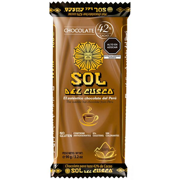 Oferta de Chocolate para taza SOL DEL CUSCO 42% de cacao Tableta 90g por S/ 3,32