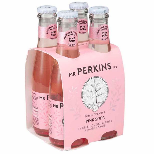 Oferta de Agua Tónica MR PERKINS Pink Soda Botella 200ml Paquete 4un por S/ 23,9
