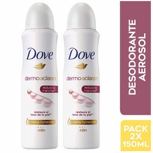 Oferta de Desodorante en Aerosol para Mujer DOVE Dermo Aclarant Frasco 90ml Paquete 2un por S/ 24,9 en Vivanda