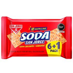 Oferta de Galletas de Soda SAN JORGE Paquete 7un por S/ 3,9 en Vivanda