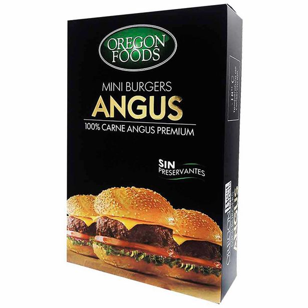 Oferta de Mini Hamburguesas OREGON BEST MEATS Carne Angus Caja 600g por S/ 46,7