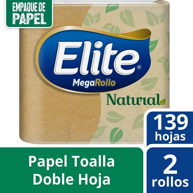 Oferta de Papel Toalla ELITE Natural Mega Rollo Paquete 2un por S/ 8,9