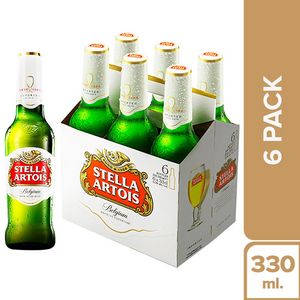 Oferta de Cerveza STELLA ARTOIS Premium Botella 330ml 6 Pack por S/ 28,9 en Vivanda