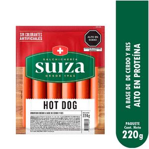 Oferta de Hot Dog SUIZA Paquete 220g por S/ 5,4 en Vivanda