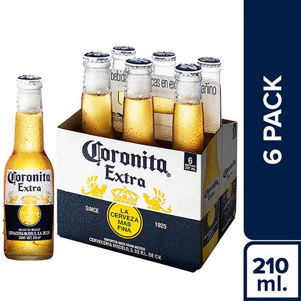 Oferta de Cerveza CORONITA Extra 6 Pack Botella 210ml por S/ 18,9