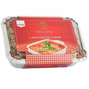 Oferta de Lasagna de Carne EMILIANA Bandeja 500g por S/ 30,79 en Vivanda