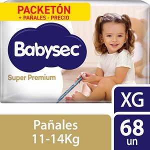 Oferta de Pañales para Bebé BABYSEC Súper Premium XG Paquete 68un por S/ 63,9 en Vivanda