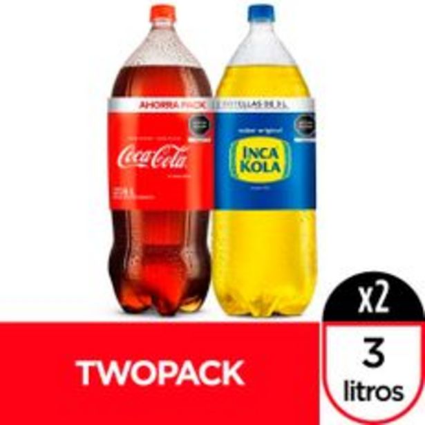 Oferta de Mix de Gaseosas: Coca Cola + Inca Kola Botella 3 Lt por S/ 17,9