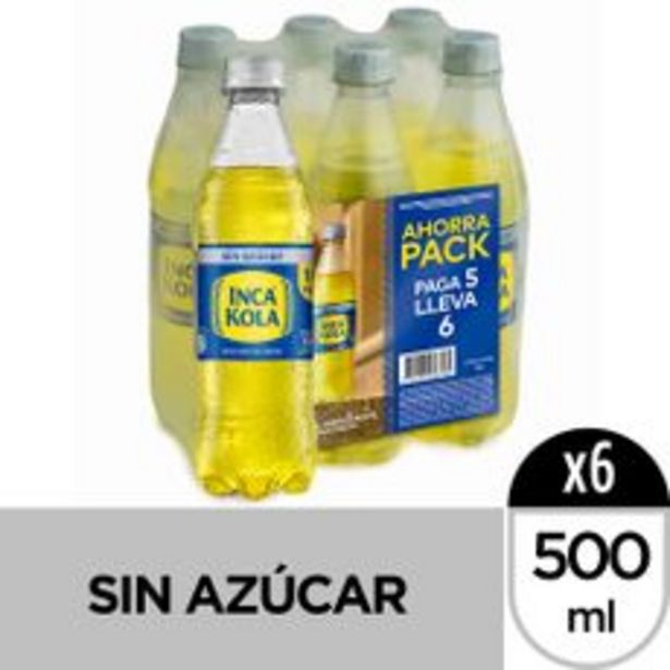 Oferta de Gaseosa Inca Kola Zero Six Pack 500 ml c/u por S/ 11,99