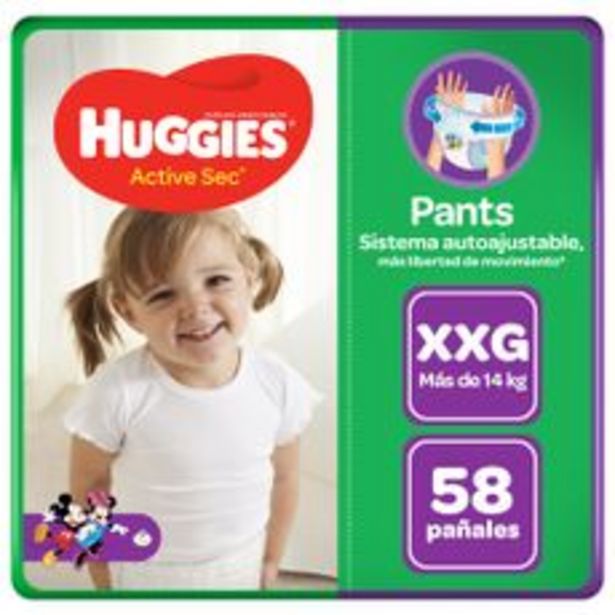 Oferta de Pañales Huggies Active Sec Pants Talla XXG Paquete 58 Unid por S/ 64,9
