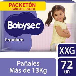 Oferta de Pañales para Bebé Babysec Premium Talla XXG 72un por S/ 58,5 en Metro