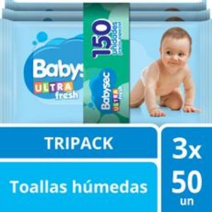 Oferta de Toallitas Húmedas con Aloe Vera Babysec Ultra 150un por S/ 12,5 en Metro