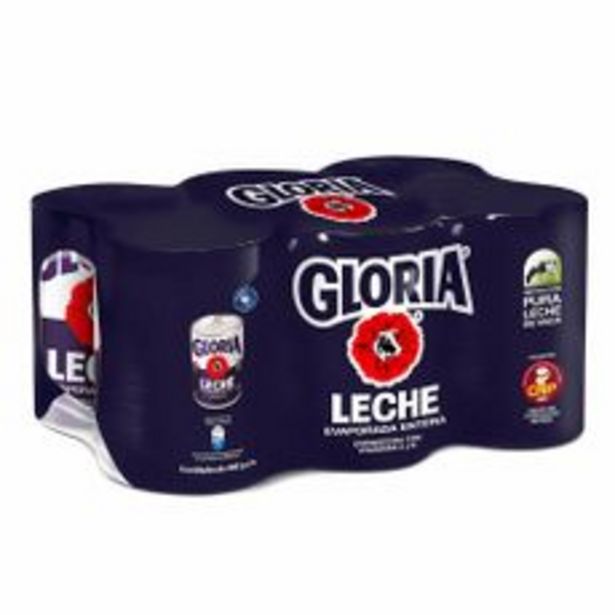 Oferta de Leche Evaporada Entera Gloria Pack de 6 unid Lata 400 gr por S/ 19,5
