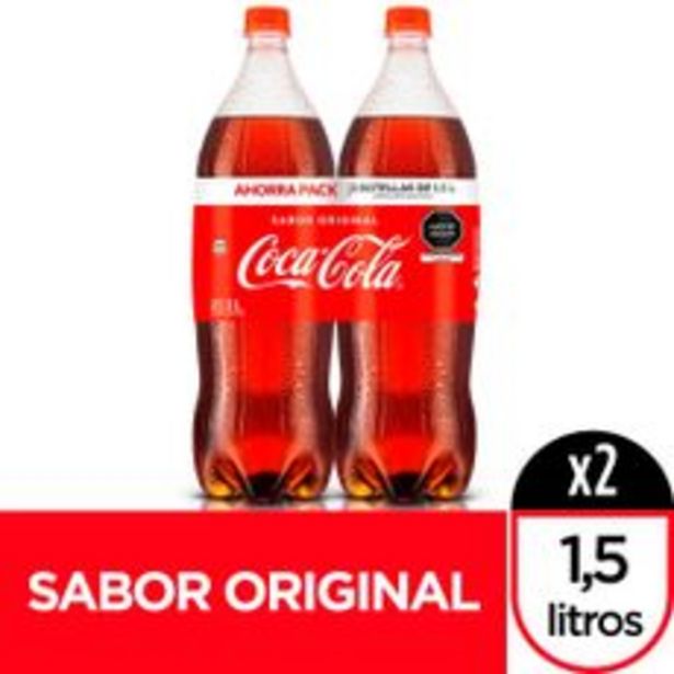 Oferta de Gaseosa Coca Cola Botella 1.5 Lt Pack de 2 unid por S/ 10,5