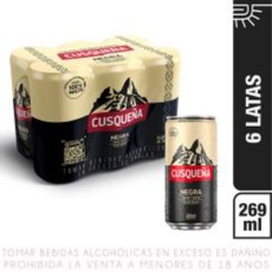 Oferta de Sixpack Cerveza Cusqueña Negra Lata 269ml por S/ 11,9 en Metro