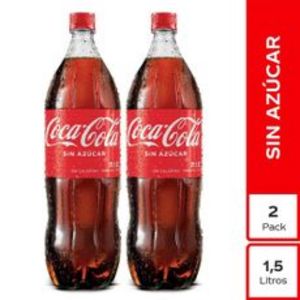 Oferta de Twopack Gaseosa Coca Cola Sin Azúcar Botella 1.5L por S/ 10,9 en Metro