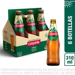 Oferta de Sixpack Cerveza Cusqueña Trigo Botella 310ml por S/ 22,9 en Metro