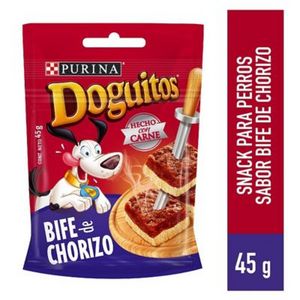 Oferta de Snack para Perros Doguitos Sabor Bife de Chorizo 45 g por S/ 8,5 en Tottus