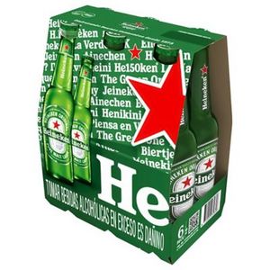 Oferta de Cerveza Heineken en Botella Pack 6 Unidades 330 mL por S/ 26,9 en Tottus