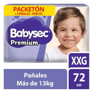 Oferta de Pañales Premium Babysec Xxg 72 Unidades por S/ 64,9 en Tottus