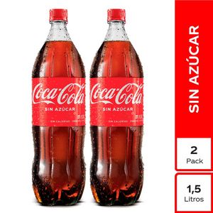 Oferta de Two Pack Coca Cola Zero Sin Azúcar 1.5 L por S/ 9,9 en Tottus