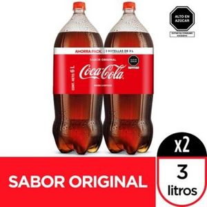 Oferta de Two Pack Coca Cola 3 L por S/ 17,5 en Tottus