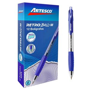 Oferta de Boligrafo Artesco Retro Ball Retractil  Azul X12 por S/ 9,7 en Comercial Li