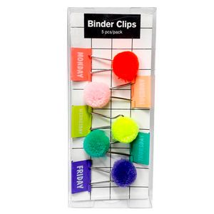 Oferta de Binder Clips Syloon Pompones x5 por S/ 6,78 en Comercial Li