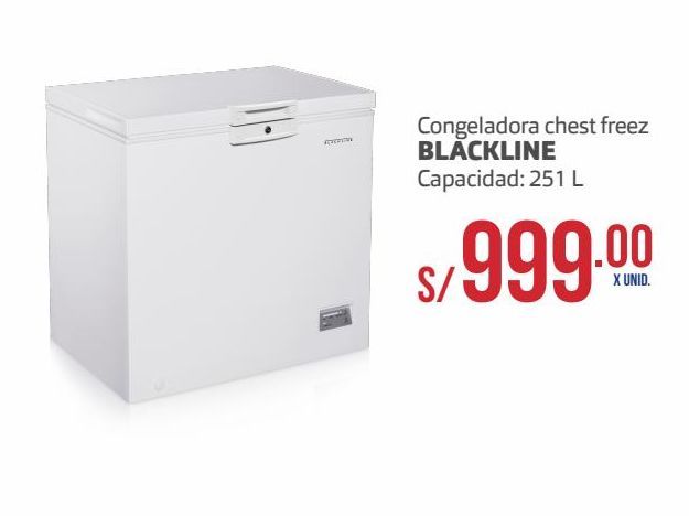 Oferta de Congeladora chest freez BLACKLINE 251L por S/ 999