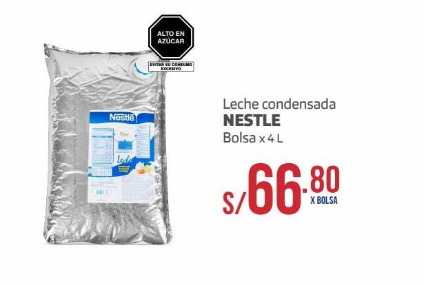 Oferta de Leche condensada Nestlé bolsa 4L por S/ 66,8