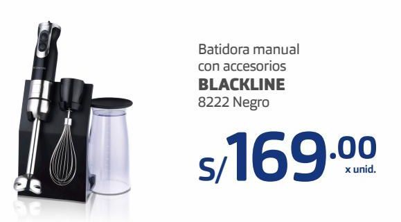 Oferta de Batidora manual con accesorios Blackline 8222 negro por S/ 169