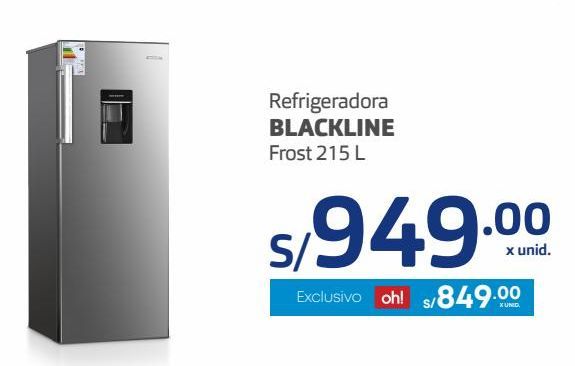 Oferta de Refrigeradora Blackline frost 215L por S/ 949