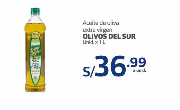 Oferta de Aceite de oliva virgen extra Olivos del Sur 1L por S/ 36,99