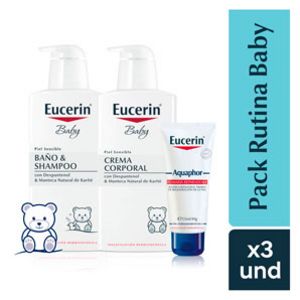 Oferta de Pack Eucerin Baby Shampoo + Crema Corporal + Pomada por S/ 237,7 en InkaFarma