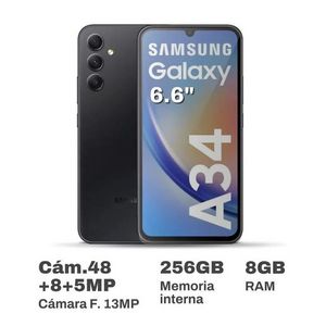 Oferta de Celular Samsung Galaxy A34 6.6" 8GB RAM 256GB Grafito por S/ 1149 en Oechsle