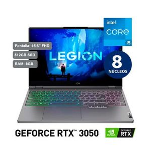 Oferta de Laptop Gamer Lenovo Legion 5i 15.6" Intel Core i5-12450H 512GB SSD 8GB RAM RTX 3050 por S/ 4999 en Hiraoka